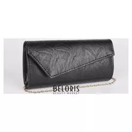 Сумка женская, отдел на клапане, длинная цепь, цвет чёрный