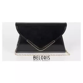 Сумка женская, отдел на клапане, длинная цепь, цвет чёрный