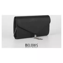 Сумка женская, отдел на клапане, длинная цепь, цвет чёрный