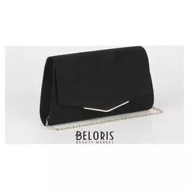 Сумка женская, отдел на клапане, длинная цепь, цвет чёрный