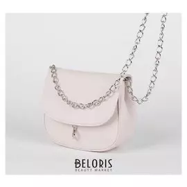 Сумка женская, отдел на клапане, длинная цепь, цвет пудра