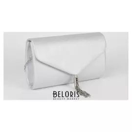 Сумка женская, отдел на клапане, длинная цепь, цвет серебро