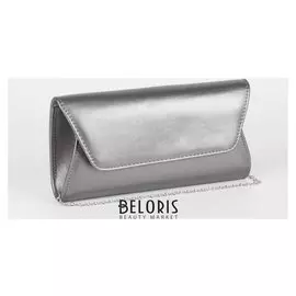 Сумка женская, отдел на клапане, длинная цепь, цвет серебро