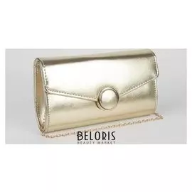 Сумка женская, отдел на клапане, длинная цепь, цвет золотой