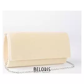 Сумка женская, отдел на клапане, длинная цепочка, цвет белый