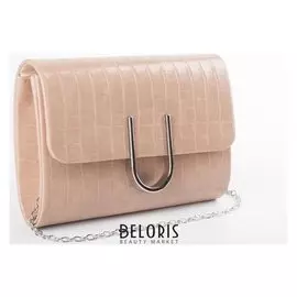 Сумка женская, отдел на клапане, длинная цепочка, цвет бежевый