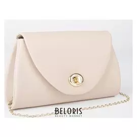 Сумка женская, отдел на клапане, длинная цепочка, цвет бежевый