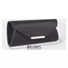 Сумка женская, отдел на клапане, длинная цепочка, цвет чёрный