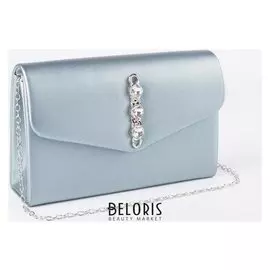 Сумка женская, отдел на клапане, длинная цепочка, цвет голубой