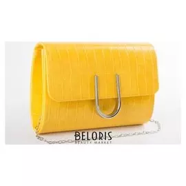 Сумка женская, отдел на клапане, длинная цепочка, цвет жёлтый