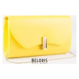Сумка женская, отдел на клапане, длинная цепочка, цвет жёлтый