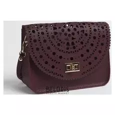 Сумка женская, отдел на клапане, длинный ремень, цвет бордовый