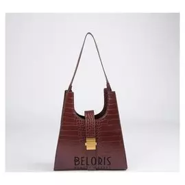 Сумка женская, отдел на клапане, длинный ремень, цвет бордовый