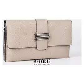 Сумка женская, отдел на клапане, длинный ремень, цвет бежевый