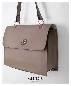 Сумка женская, отдел на клапане, длинный ремень, цвет бежевый