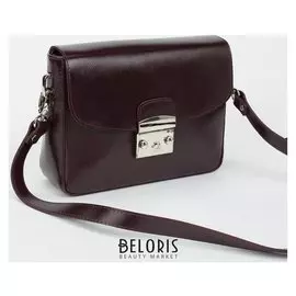 Сумка женская, отдел на клапане, длинный ремень, цвет бордовый