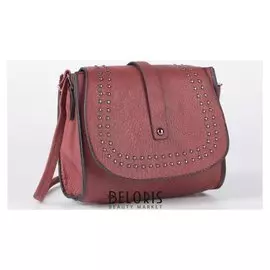 Сумка женская, отдел на клапане, длинный ремень, цвет бордовый