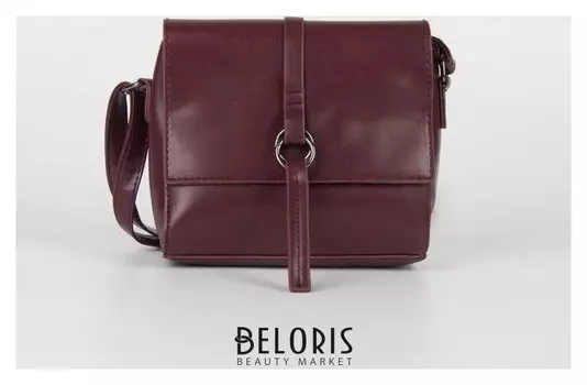 Сумка женская, отдел на клапане, длинный ремень, цвет бордовый