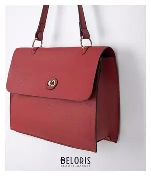 Сумка женская, отдел на клапане, длинный ремень, цвет бордовый