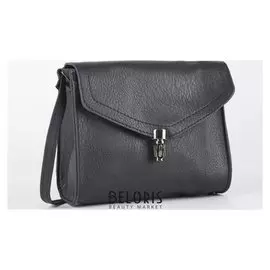 Сумка женская, отдел на клапане, длинный ремень, цвет чёрный