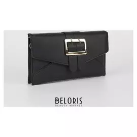 Сумка женская, отдел на клапане, длинный ремень, цвет чёрный