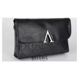 Сумка женская, отдел на клапане, длинный ремень, цвет чёрный