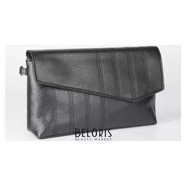 Сумка женская, отдел на клапане, длинный ремень, цвет чёрный