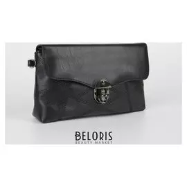 Сумка женская, отдел на клапане, длинный ремень, цвет чёрный