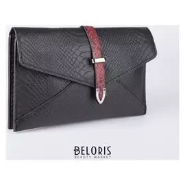 Сумка женская, отдел на клапане, длинный ремень, цвет чёрный