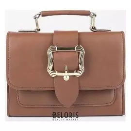 Сумка женская, отдел на клапане, длинный ремень, цвет коричневый