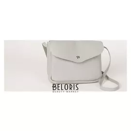 Сумка женская, отдел на клапане, длинный ремень, цвет серый