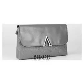 Сумка женская, отдел на клапане, длинный ремень, цвет серый