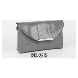 Сумка женская, отдел на клапане, длинный ремень, цвет серый