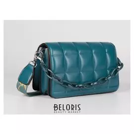 Сумка женская, отдел на клапане, длинный ремень, цвет синий