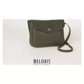 Сумка женская, отдел на клапане, длинный ремень, цвет зелёный