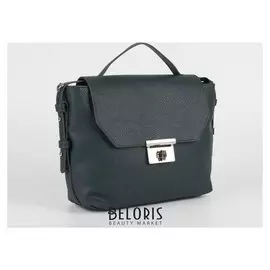 Сумка женская, отдел на клапане, длинный ремень, цвет зелёный