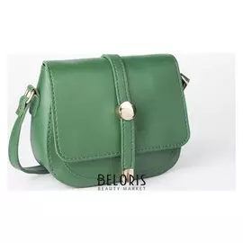 Сумка женская, отдел на клапане, длинный ремень, цвет зелёный