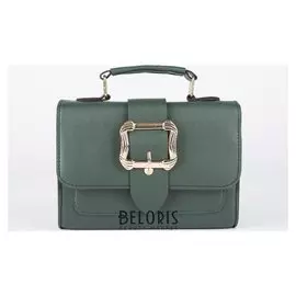 Сумка женская, отдел на клапане, длинный ремень, цвет зелёный