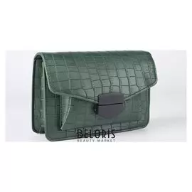 Сумка женская, отдел на клапане, длинный ремень, цвет зелёный