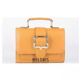 Сумка женская, отдел на клапане, длинный ремень, цвет жёлтый