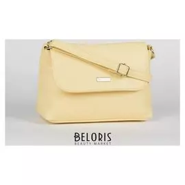 Сумка женская, отдел на клапане, наружный карман, длинный ремень, цвет жёлтый