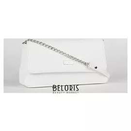 Сумка женская, отдел на клапане, наружный карман, цвет белый