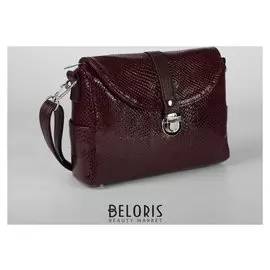 Сумка женская, отдел на клапане, наружный карман, регулируемый ремень, цвет бордовый