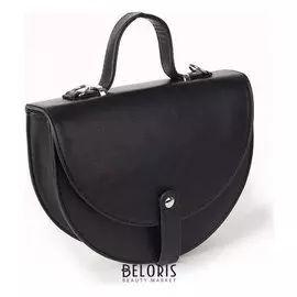 Сумка женская, отдел на клапане, регулируемый ремень, цвет чёрный