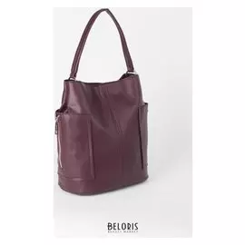 Сумка женская, отдел на кнопке, 4 наружных кармана, цвет бордовый