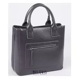 Сумка женская, отдел на молнии, 2 наружных кармана, длинный ремень, цвет тёмно-серый