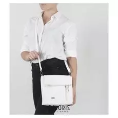 Сумка женская, отдел на молнии, 2 наружных кармана, цвет белый