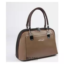 Сумка женская, отдел на молнии, 2 наружных кармана, длинный ремень, цвет коричневый