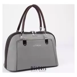 Сумка женская, отдел на молнии, 2 наружных кармана, длинный ремень, цвет серый