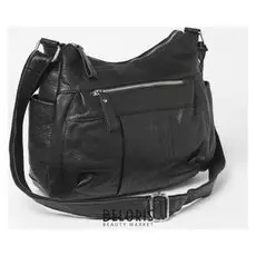 Сумка женская, отдел на молнии, 2 наружных кармана, цвет чёрный